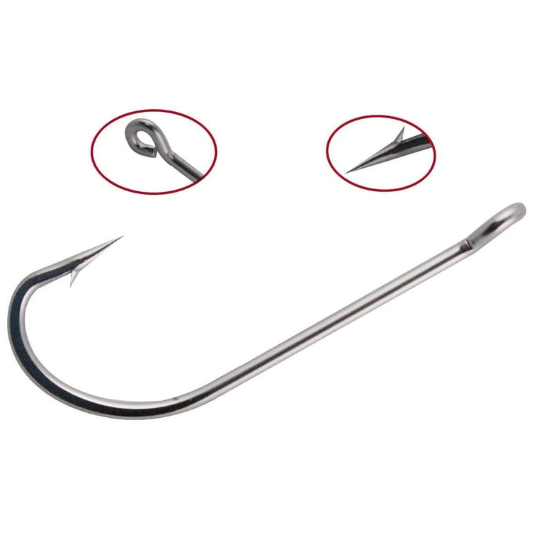 6 stainless steel fishing hooks PROBEROS 10PCS Saltwater 6/0#-10/0# Anti-rusty Treble Ho Proberos clean penetration to improve hookup ratios and help keep fish pinned through surging runs 6/0 Stainless Steel Trolling Hooks