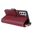 thumbnail image 4 of Feishell for Samsung Galaxy S21 (6.2 inch) Wallet Case for Women Men,Premium PU Leather Magnetic Clasp Zipper 9 Card Slots Folio Flip Holder Shockproof Purse Phone Case with Wrist Strap,Winered, 4 of 8