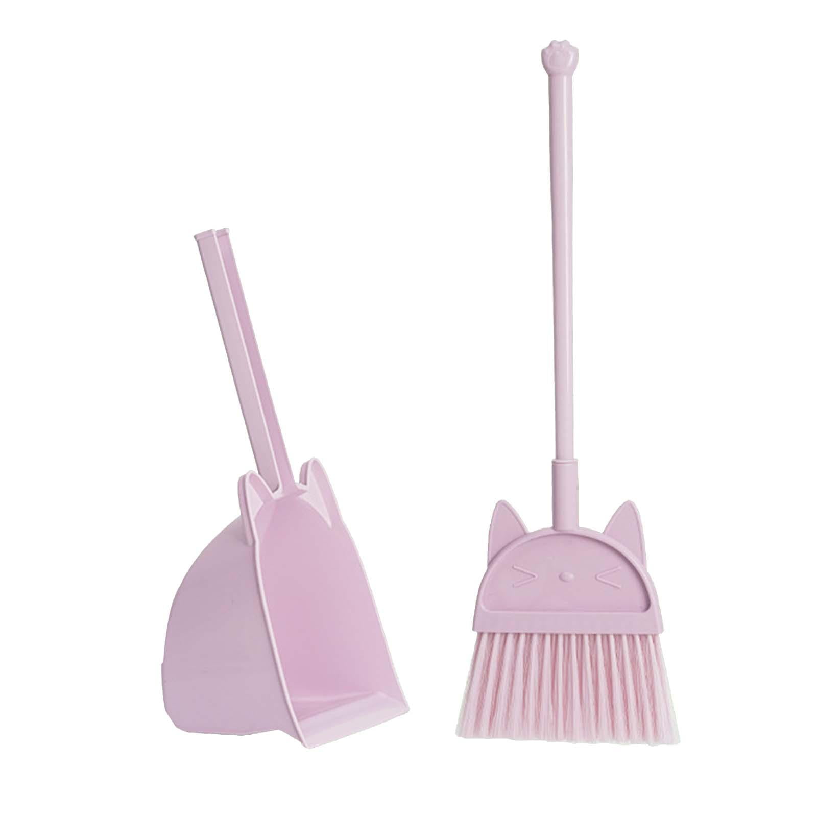 Children's Small Broom Mini Dustpan Set Simulation Cleaning Tools Soft Fur  Broom Combination Toddler Toy Learning Sweeping Tools