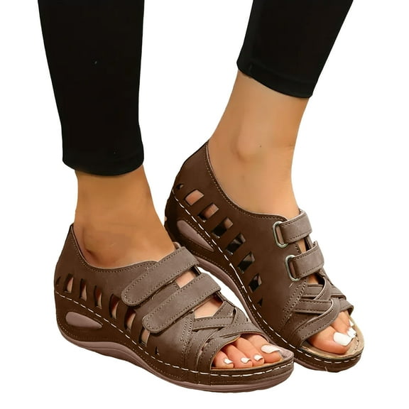 Womens Orthopedic Wedge Gladiator Sandals Comfortable Peep Toe Hollow out Fisherman Walking Summer Shoes