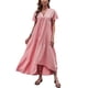 thumbnail image 1 of SAYOO , vestido suelto de manga corta para mujer, Color sólido, cuello en V, dobladillo Irregular, elegante vestido de fiesta de playa de verano, ropa de calle de vacaciones SAYOO  Casual, 1 of 9