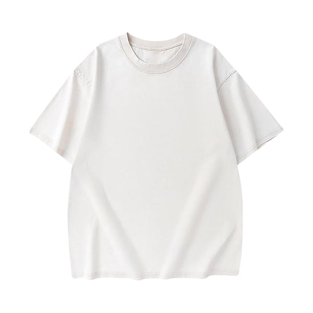 Styesk T-Shirts pour Hommes Vintage Couleur Unie Décontracté Manches Courtes Col Rond