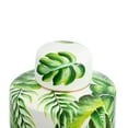 thumbnail image 4 of CC Home Furnishings Flamingo Leaf Porcelain Lidded Jar - 17.75" - White and Green, 4 of 5