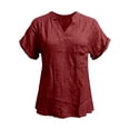 thumbnail image 5 of Womens Summer Tops T Shirts Loose Fit Short Sleeve V Neck Going Out Shirts, 5 of 6