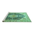 thumbnail image 2 of Ahgly Company Machine Washable Indoor Rectangle Medallion Turquoise Blue Traditional Area Rugs, 3' x 5', 2 of 4