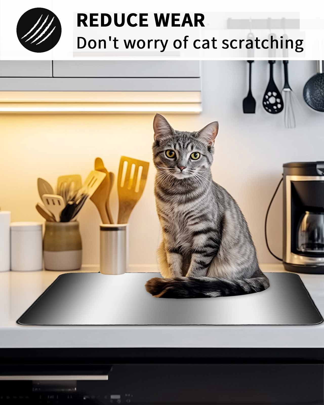 Stove Top Covers for Electric Stove, Ombre Black White Glass Stovetop Cover Protector, Simple Abstract Striped Farmhouse Induction Cooktop Protector Oven Mat for Kitchen Countertop 24"x21"