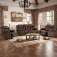thumbnail image 2 of Bonzy Home Manual Recliner Sofa Living Room Furniture Set, Manual Recliner Chair, Manual Loveseat and 3 Seat Recliner Sofa Couch Set for Living Room, 2 of 10