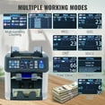 thumbnail image 3 of VEVOR Money Counter Machine, Bill Counter with Mixed Denomination, 2CIS, SN, UV, IR, MG, DD Counterfeit Detection, Multi Currency, Value Counting Cash Counter and Sorter, Printer Enabled, 3 of 9