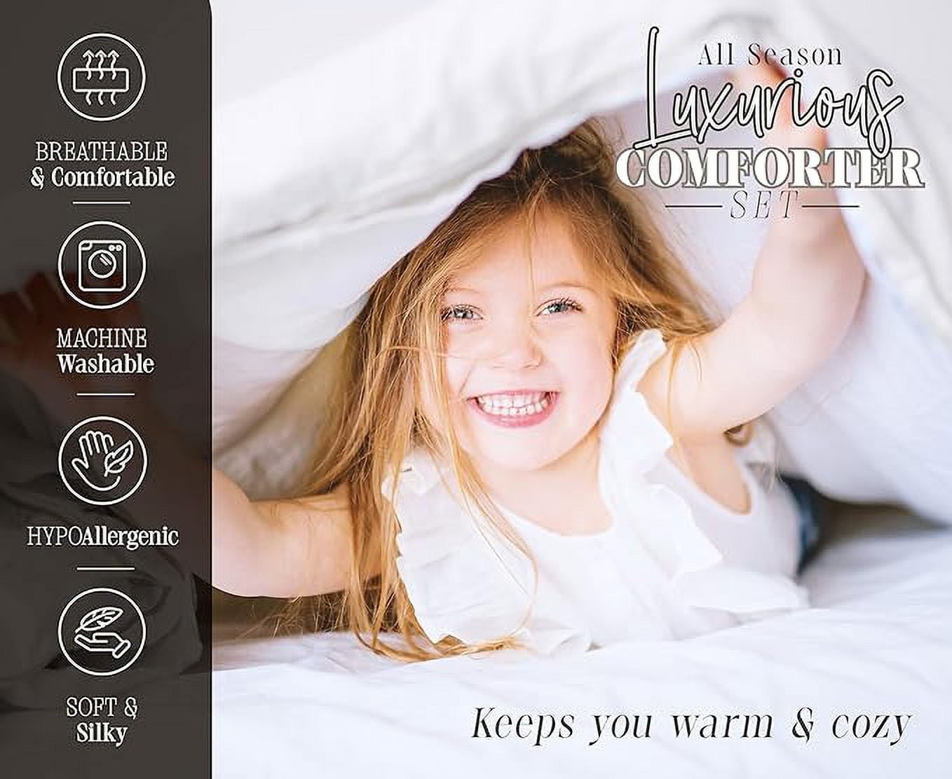Elegant Comfort Reversible 3-Piece Comforter Set All Season, Ultra Soft, Down Alternative Comforter, 3PC Comf-KING, Sage/Cream