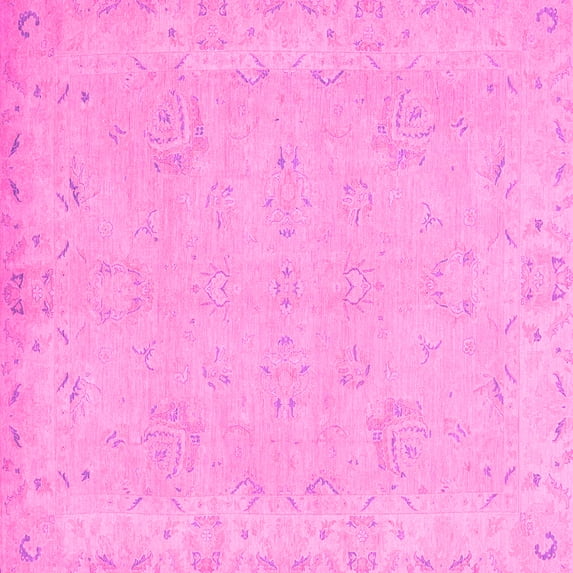 Ahgly Company Indoor Square Abstract Pink Modern Area Rugs, 3' Square