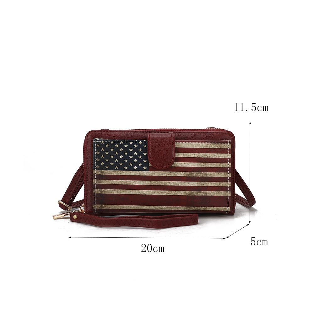 MKF Collection Kyra Vegan Leather Convertible Smartphone Wallet for Women, Crossbody Purse Handbag by Mia K - Chocolate