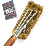 Grillaholics Pro Brass Grill Brush for Porcelain & Ceramic Grill Grates