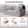 thumbnail image 4 of EOP 75.6" Wide Cloud Compression Sofa, Full Sponge Loveseat with Deep Seat, Upholstered Couch with 4 Pillows, No Assembly Required for Small Living Spaces, Light Gray, 4 of 9