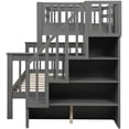 thumbnail image 4 of Harper & Bright Designs Stairway Pine Wood Bunk Bed Storage, Twin-over-full, Gray, 4 of 7