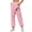 Pink, variant on Staron Women's Casual Sweatpants Rugby Print Loose Fit Ribbed Cuff Joggers Sports Pants with Pockets, Khaki S