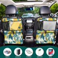 thumbnail image 5 of WOBOGO Yellow and Teal Flowers Backseat Car Organizer Footed Universal Car with Touch Screen Tablet Holder Rear Seat Protector, 5 of 7