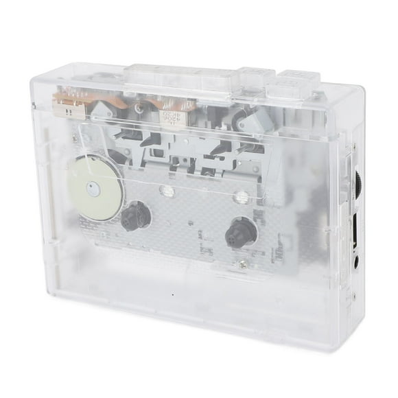 Digital Portable Cassette Player Tape Recorder DC 5V USB Cassette to MP3 Digital Converter with Bluetooth Radio and Headphone Jack Transparent