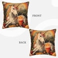 thumbnail image 3 of Fotbe Countryside Fruit White Horse Pattern Velvet Decorative Throw Pillow Covers with Elegant Piping, Soft Plush Cushion Cover for Sofa, Bed, Car, Office-18"x18", 3 of 8