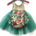 thumbnail image 3 of PENGXIANG Bébé Filles Noël Robe Romper Body Floral Tenues Vêtements Rouge 0-3 Mois, 3 of 7