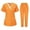 Orange, variant on Medical Scrubs For Women Set Quick Drying Curved Scrub Stretch V-Neck Workwear Matching Elastic Waist Pants Navy
