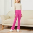 thumbnail image 5 of HAOTAGS Teen Girls 3PC Leggings (3-15), High Waist Flared Pants Casual Yoga Pants Daily School Pants Hot Pink 3-4Years, 5 of 7