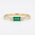thumbnail image 3 of 7x5 mmEast West Emerald Ring, Silver Yellow Gold Baguette Cut Gemstone Ring, Dainty Engagement Ring, Minimalist Stacking Ring, 3 of 4