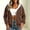 Brown, variant on Lutiedan Womens Oversized Zip Up Polka Dot Hoodies Long Sleeve Hooded Sweatshirts Casual Fleece Lined Sweatshirts S-XXL