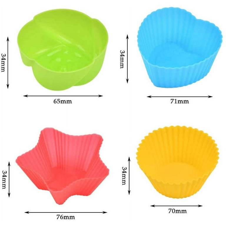 Silicone Muffin Cases Candle Mould Cupcake Mould Baking Reusable  Round,heart,star,tree,flower