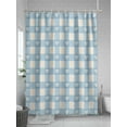 thumbnail image 5 of Fsddascl Blue Plaid Shower Curtain Set - Small 36" x 72" Washable Bathtub Curtain with 12 Hooks, Country Cute Love Pastoral Heart Lattice Waterproof Fabric Stall Shower Curtains for Bathroom/Bathtub, 5 of 6