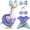multicolor, variant on Porch Goose Mermaid Outfits, Cute Bikini Costumes Set with Bow and Skirt for 23'' Goose Statue, Porch Garden Patio Decor