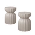 thumbnail image 2 of Tcbosik 2 Pack Side Tables, Indoor & Outdoor End Table, Modern Cement Accent Table for Living Room, Balcony, Backyard, No Assembly Required, White, 2 of 10