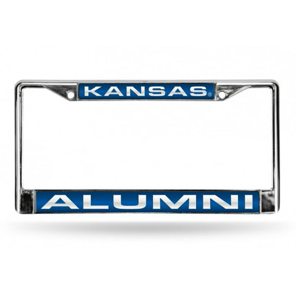 Kansas Jayhawks Alumni Laser Chrome License Frame. Free Screw Caps Included