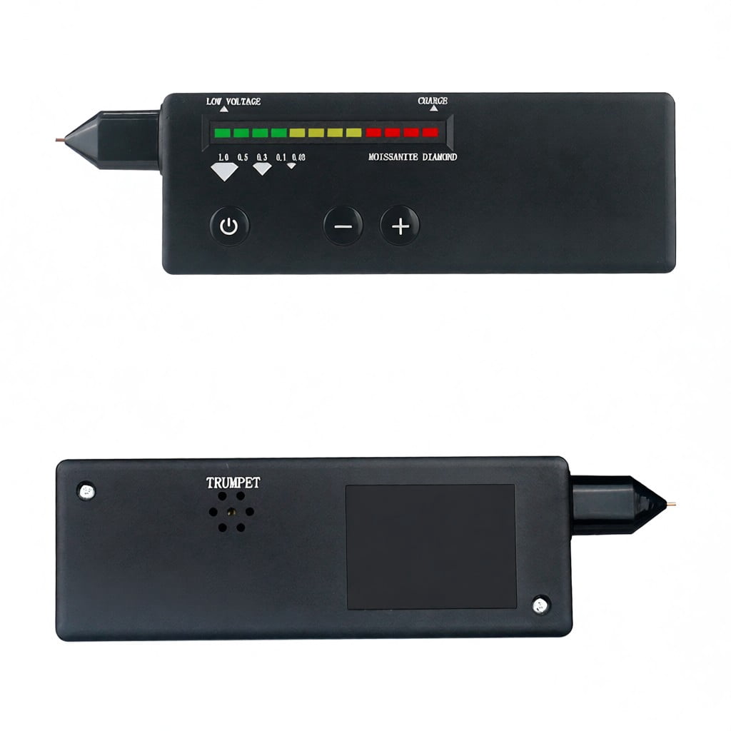 Diamond Tester Pen, 2nd Gen Rechargeable - Hardness & Thermal Conductivity Analyzer for Verifying Diamonds, Jade, Jadeite, Moissanite & Crystals | LED Indicator