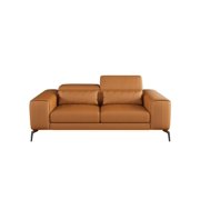 Cognac Italian Leather CAVOUR Loveseat EUROPEAN FURNITURE Contemporary Modern