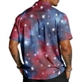 thumbnail image 4 of Men 250 Anniversary Usa Button Down Shirts Usa Flag Print Short Sleeve Lapel Collar Tshirts 1776-2026 Patriotic Star Relaxed Fit Comfy Tops, M, #01 Blue, 4 of 4