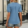 thumbnail image 4 of Summer Oversize Shirts for Womens Fashion Casual Print V-Neck Short Sleeve Casual Blouse, 4 of 6