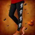 thumbnail image 2 of FYEGRE Women's Halloween Print High Waist Yoga Pants for Fitness and Workout with Lifting Design Grey L, 2 of 4
