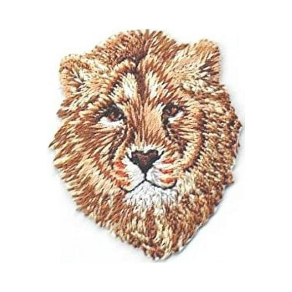 Natural - African Lion Head - Iron On Applique/Embroidered Patch