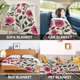 thumbnail image 2 of Yayeee Throw Blanket for Couch Soft Warm 60" x 80" Sofa Chair Bed Decoration, Pink Flowers, 2 of 7