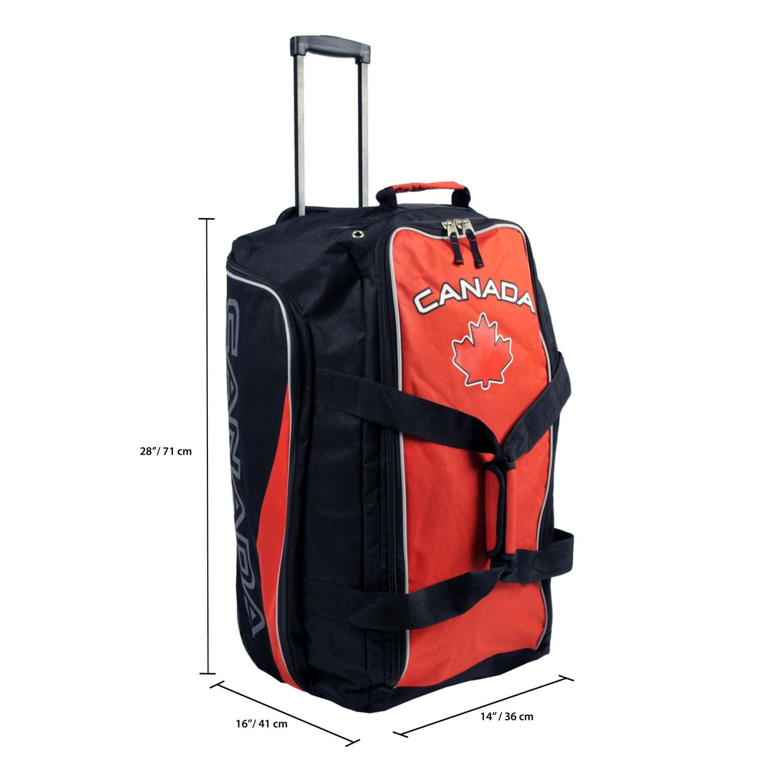 CA 28IN WHLD DFL BLK, Rolling sports duffle bag