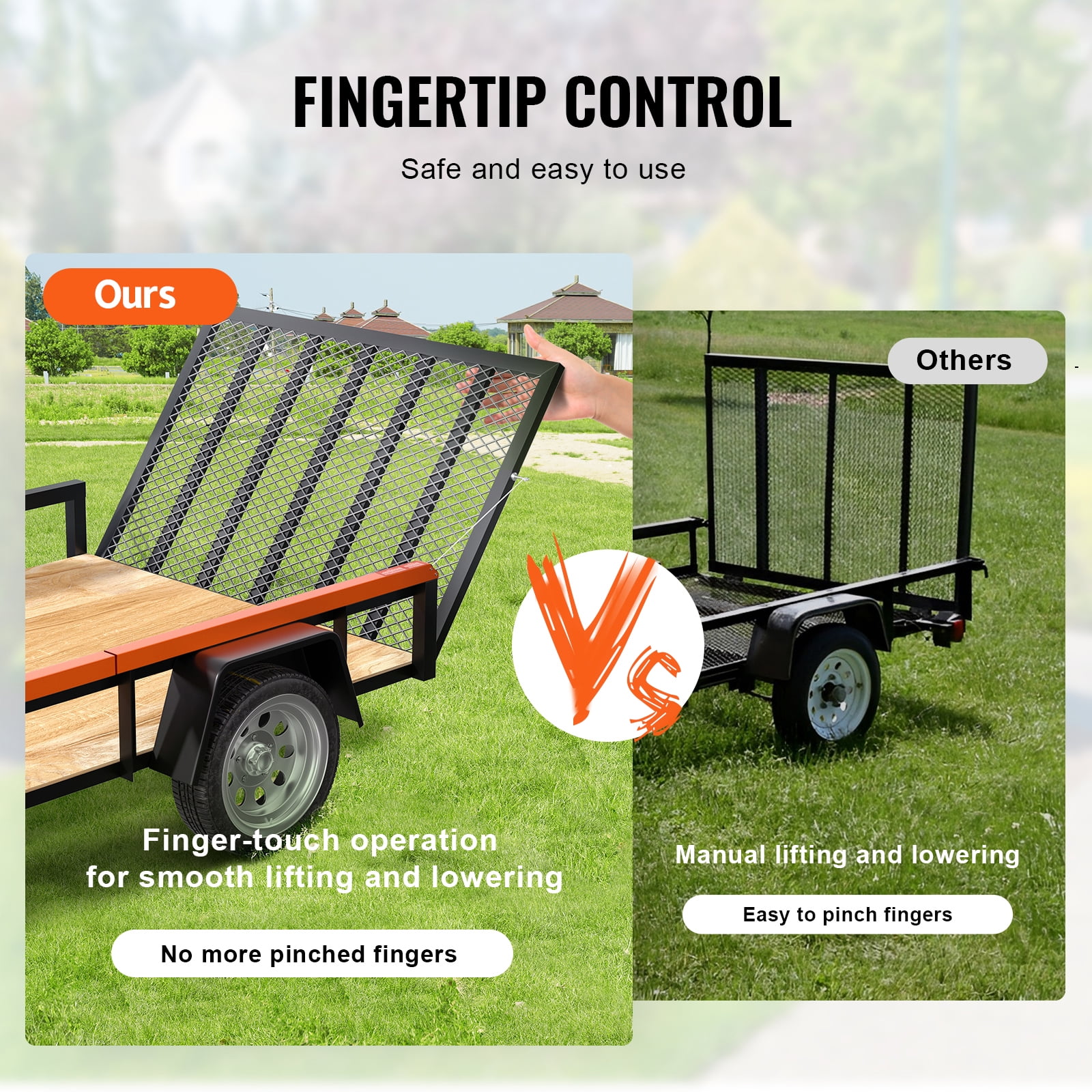 KFFKFF Tailgate Lifting Aid, Supports Up to 180 lbs, Fits Utility Trailers with Tailgates or Ramps, Adjustable for 10-24 Inch High Side Rails and 4-6 Ft Tall Gates/Ramps