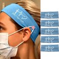 thumbnail image 1 of ddioayh Clearance Elastic Letter Headband with Button Yoga Workout Running Turban Accessories 5PCS, 1 of 5