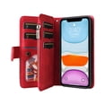 thumbnail image 4 of Compatible avec Étui Portefeuille iPhone 11 avec Fentes pour Cartes, Cuir PU, Fermeture Éclair, Étui Folio à Rabat, 4 of 5