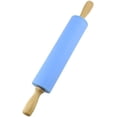 thumbnail image 1 of Rodillo de Silicona Superficie Antiadherente Mango de Madera 1.97X15.15 (Azul), 1 of 4