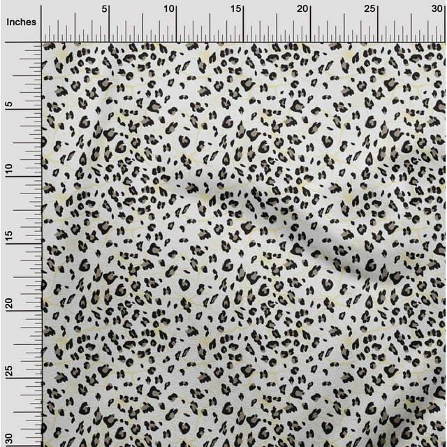 oneOone Georgette Viscose Fabric Leopard Animal Skin Printed Fabric 1 Yard 42 Inch Wide