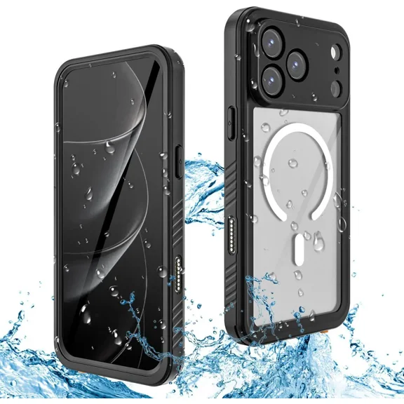For iPhone 17 Pro Max Case Waterproof, Compatible with MagSafe Built-in Screen & Camera Protector Camera Control Button IP68 Underwater Full Body Military Dropproof Shockproof Phone Cover