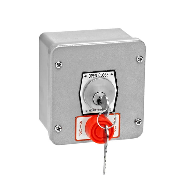 MMTC 1KXS-CC Nema 4 Exterior Tamperproof Open-Close Changeable Core Cylinder Key Switch With Stop Button Surface Mount