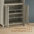 thumbnail image 4 of ARKANTOS 5 Shelf Bookcase with Doors Adjustable Shelf and Storage Cabinet Light Gray Oak, 4 of 7