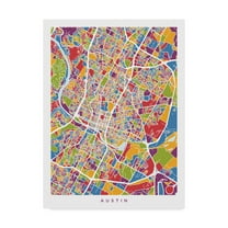 Trademark Fine Art 'Austin Texas City Map IV' Canvas Art by Michael Tompsett