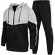 thumbnail image 1 of Chándal deportivo con capucha para hombre, conjunto deportivo de manga larga con cremallera completa, conjunto deportivo de 2 piezas con parches, 1 of 5